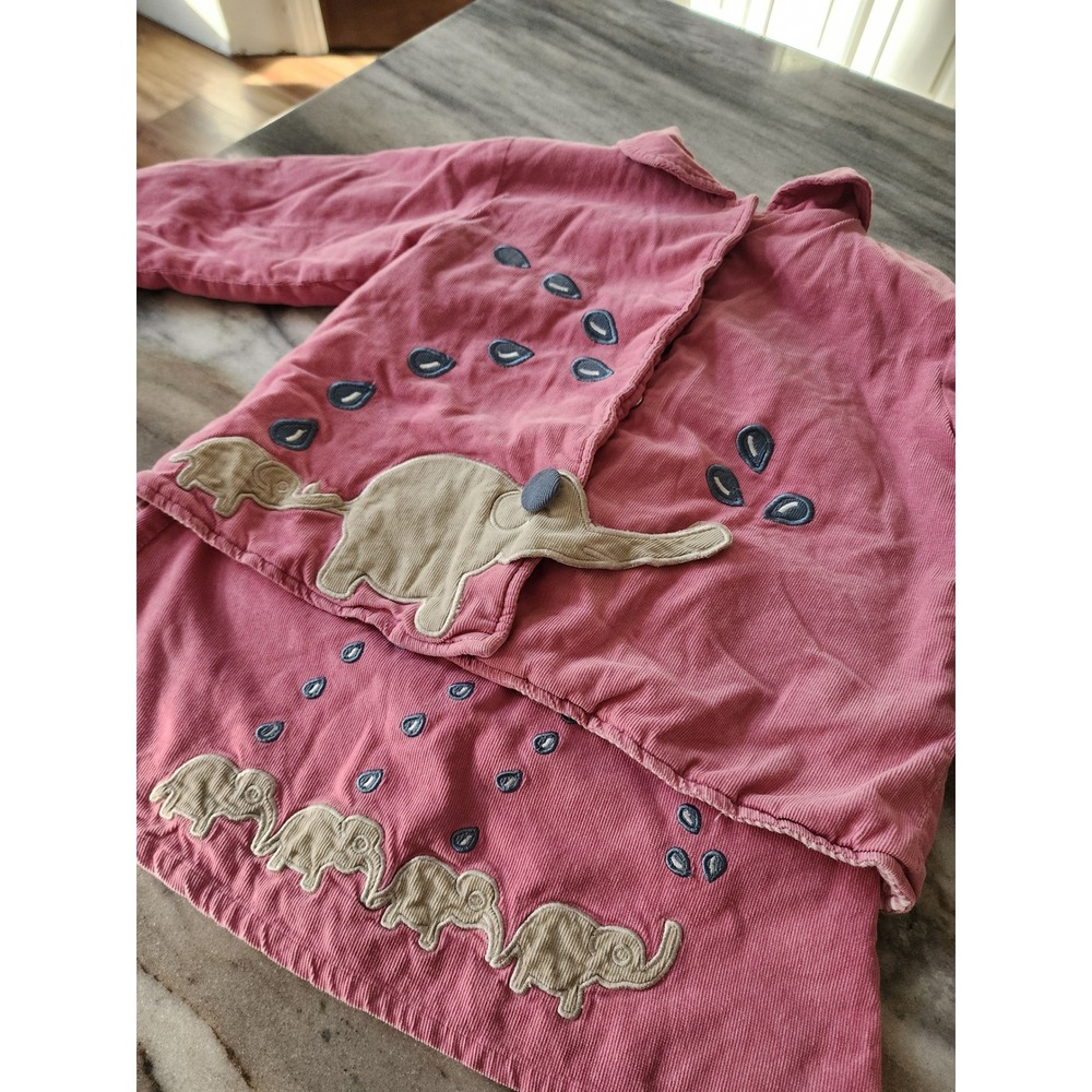 Kids Matching Set - Pink Elephant Applique Jacket and Skirt